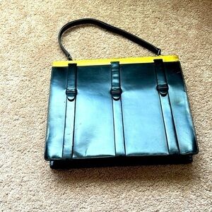 Vintage Jerry Moss Holiday Bag, Black Leather Purse